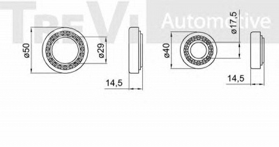 TREVI AUTOMOTIVE wb1819 -  Комплект подшипника ступицы колеса